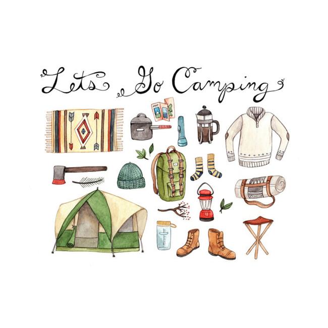 Little Canoe Let's Go Camping Notecard