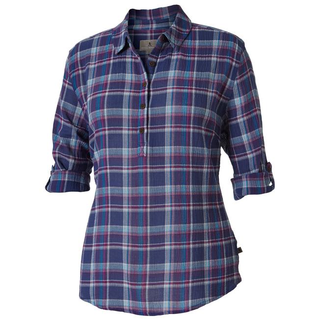 Womens Oasis Plaid Popover Long Sleeve