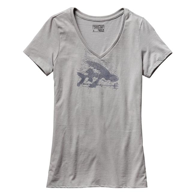 Womens Flying Fish Rapids CottonPoly V Neck T Shirt