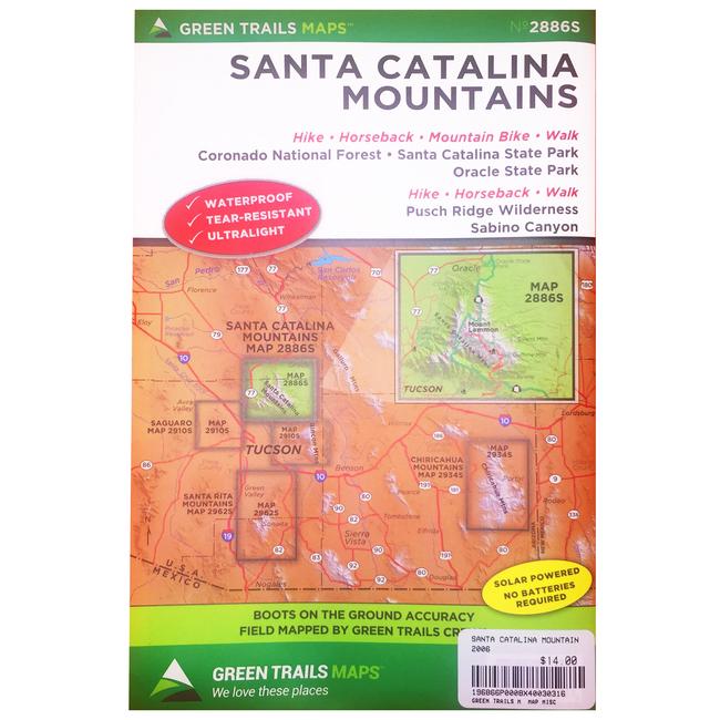 Santa Catalina Mountains Recreational Map