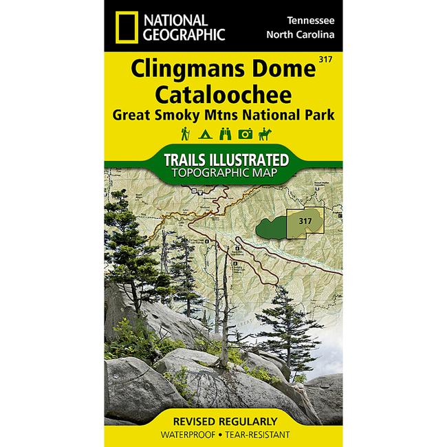Trails Illustrated Map Clingmans Dome Cataloochee, Great Smoky Mountains National Park