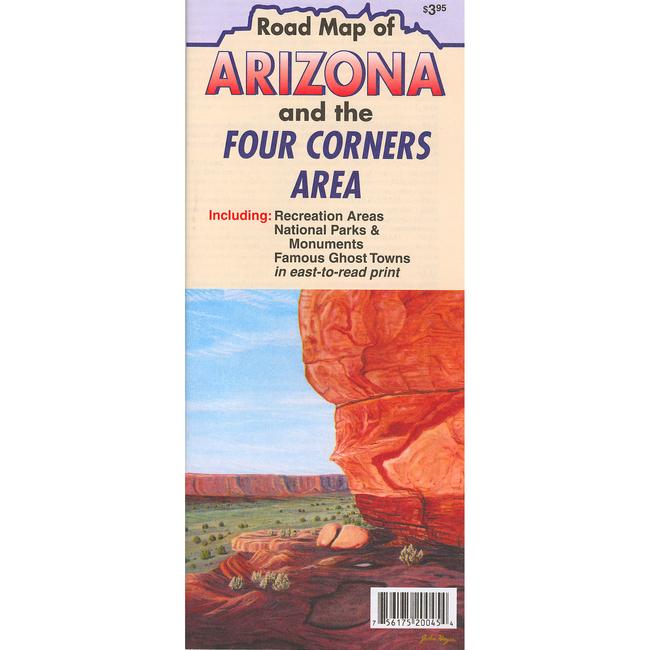 Arizona and the Four Corners Area Road Map